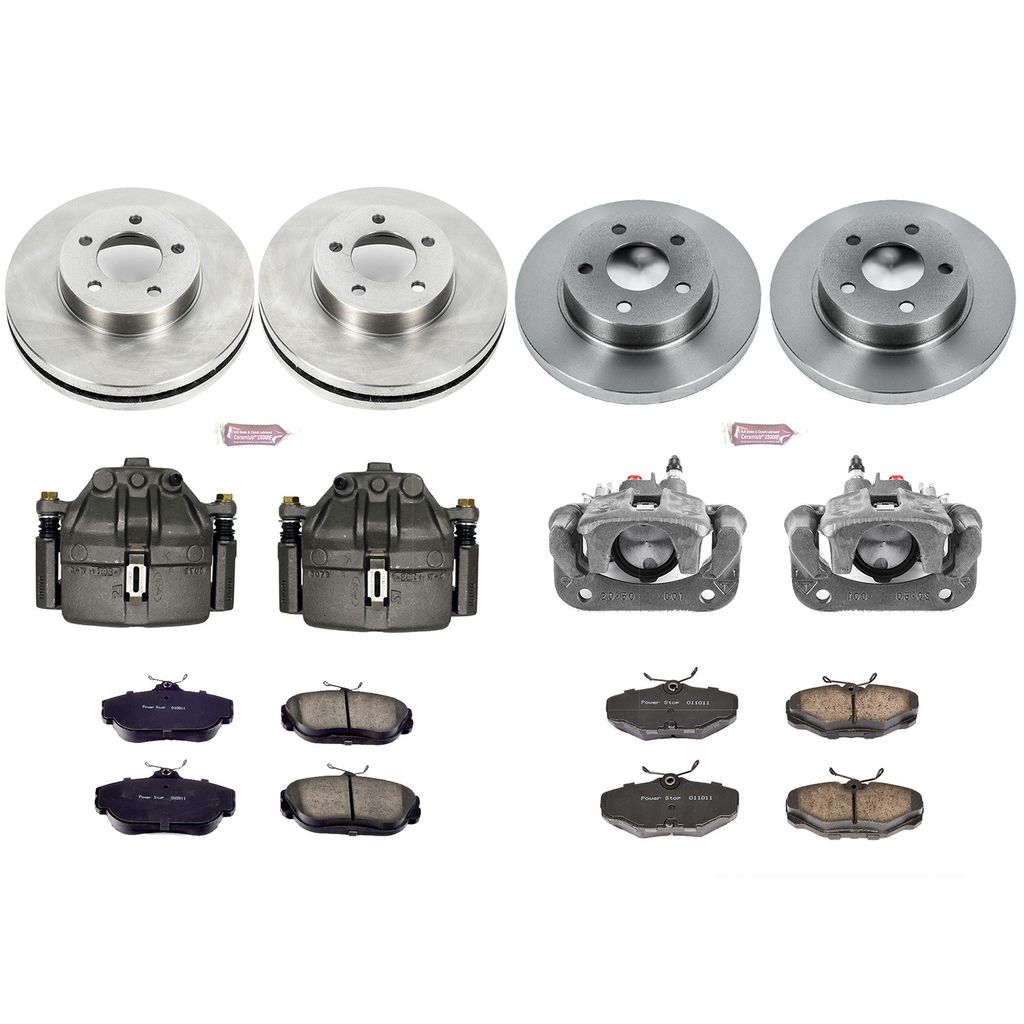 PowerStop KCOE1328 - OE Stock Replacement Brake Pad, Rotor and Caliper Kit