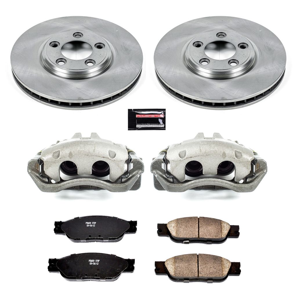 PowerStop KCOE1353 - OE Stock Replacement Brake Pad, Rotor and Caliper Kit