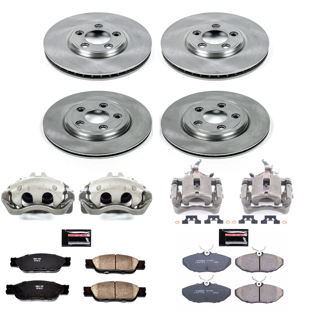 PowerStop KCOE1355 - OE Stock Replacement Brake Pad, Rotor and Caliper Kit