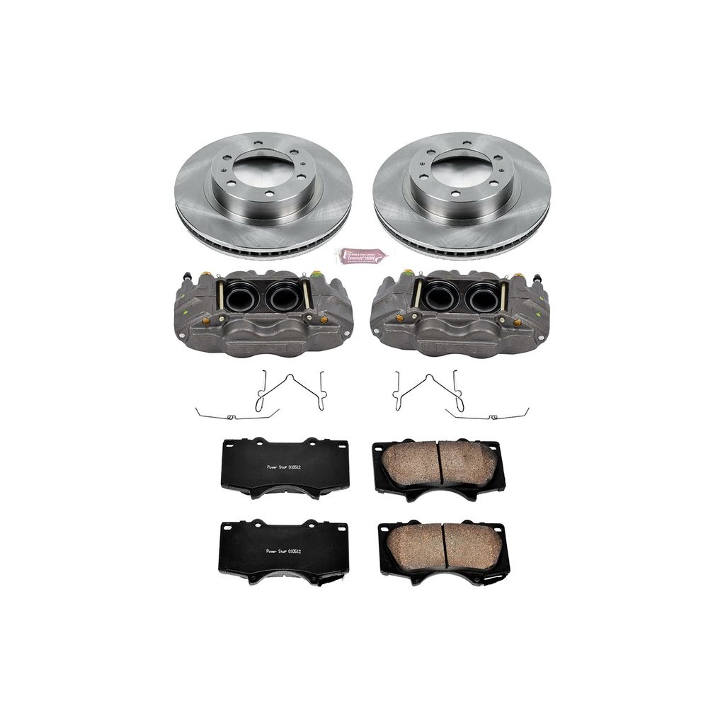 PowerStop KCOE137 - OE Stock Replacement Brake Pad, Rotor and Caliper Kit