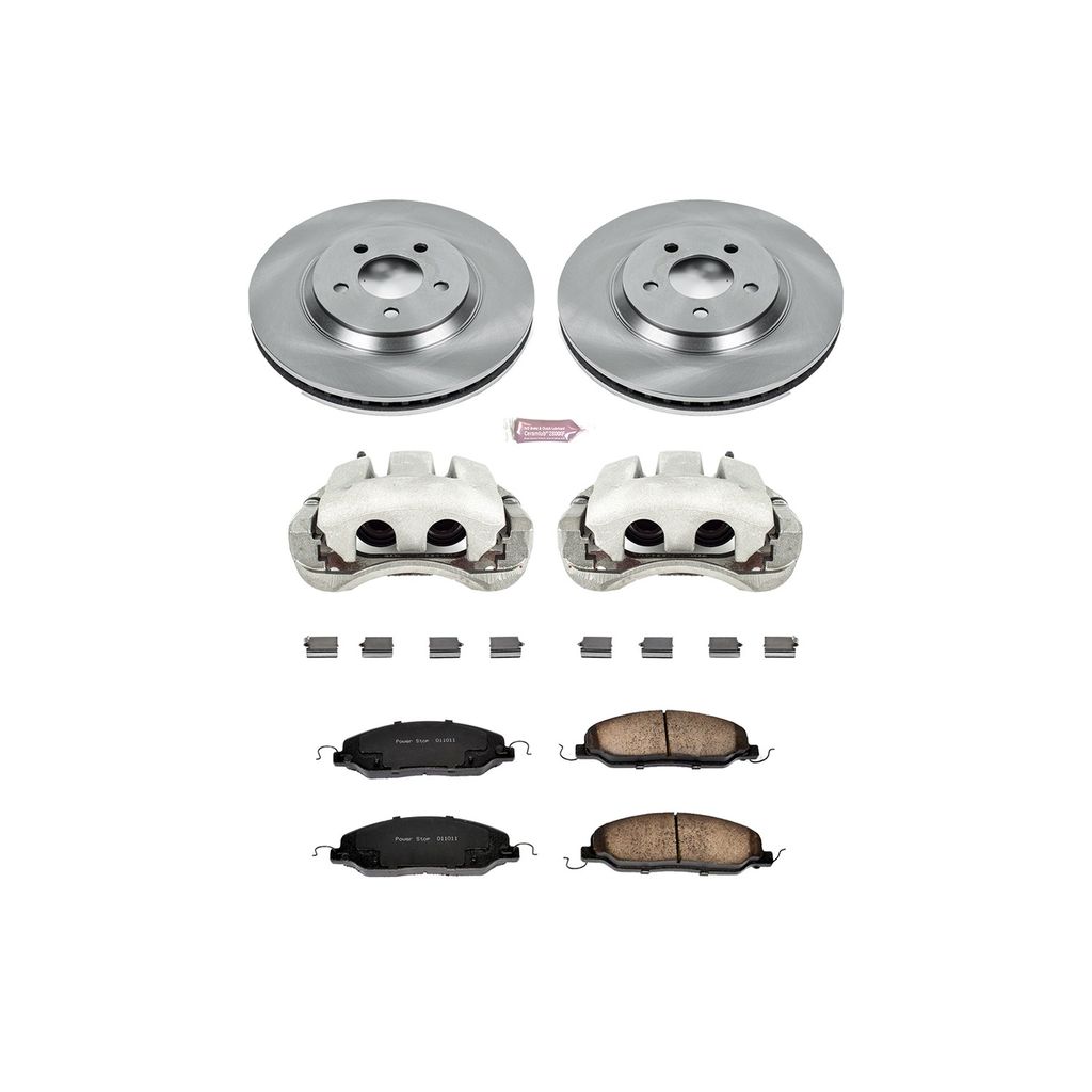 PowerStop KCOE1380 - OE Stock Replacement Brake Pad, Rotor and Caliper Kit