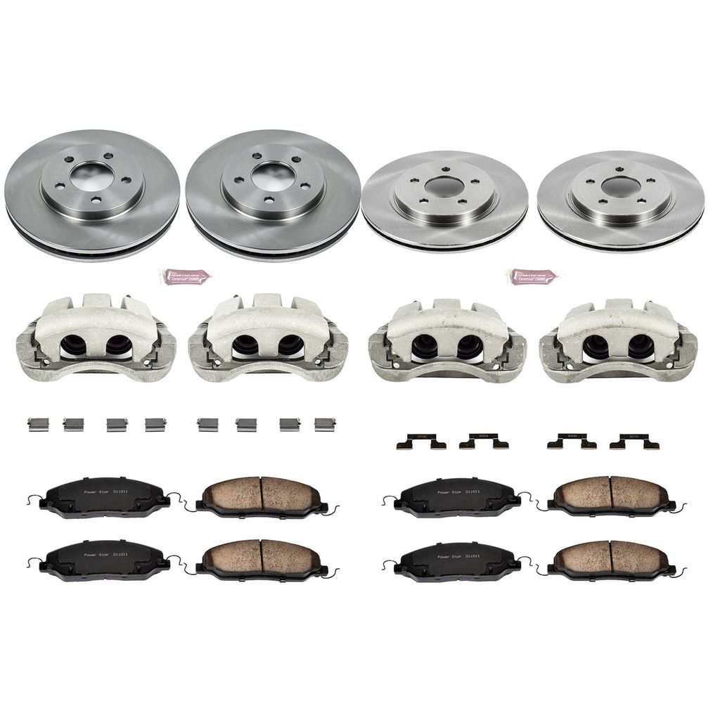 PowerStop KCOE1383 - OE Stock Replacement Brake Pad, Rotor and Caliper Kit