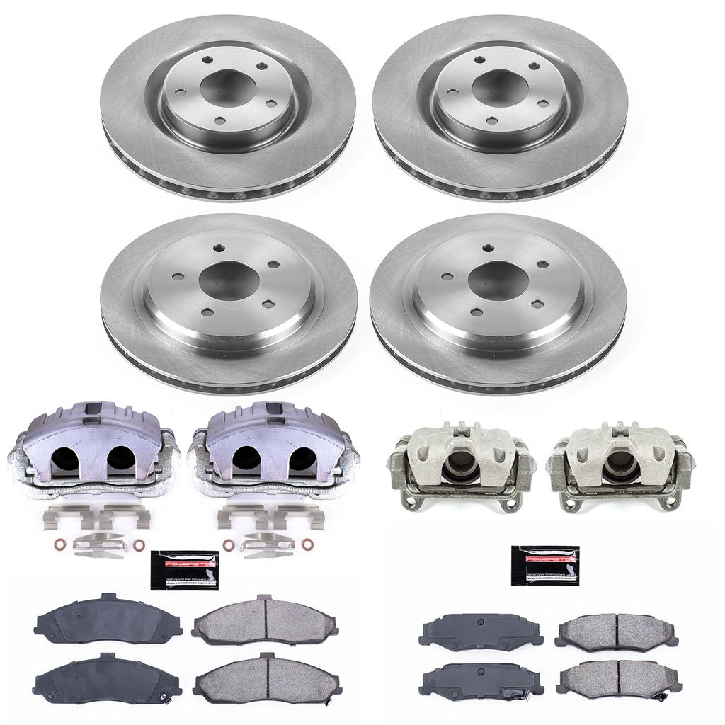 PowerStop KCOE1418B - OE Stock Replacement Brake Pad, Rotor and Caliper Kit