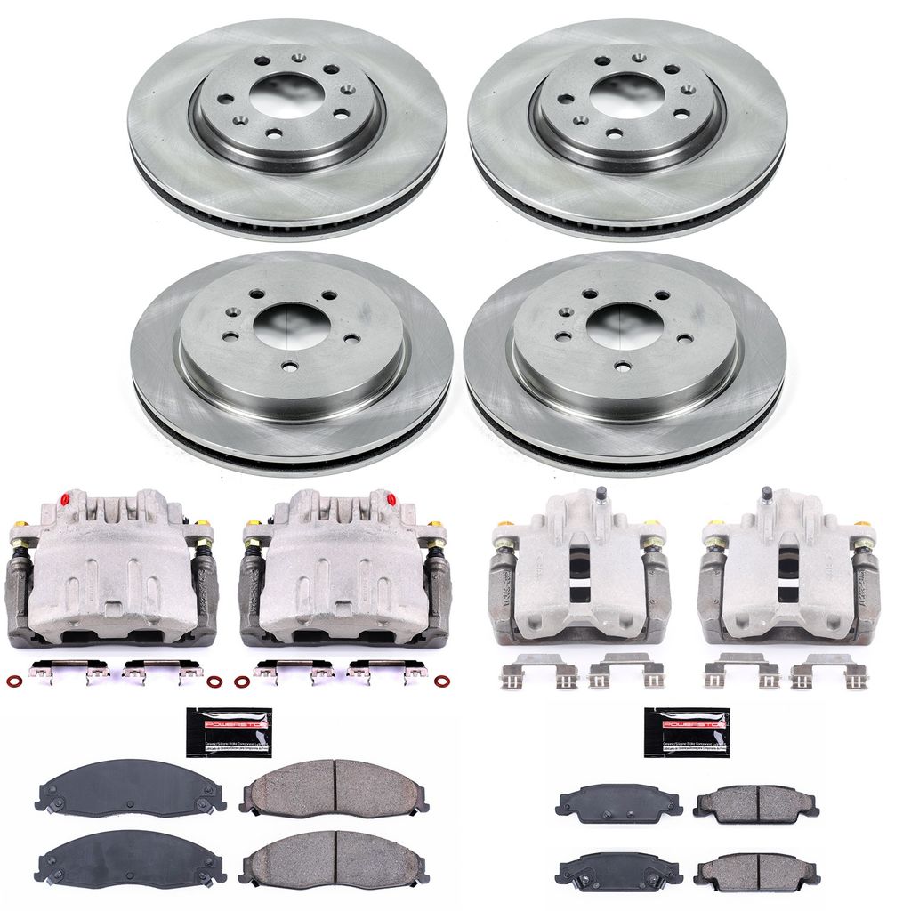 PowerStop KCOE1424 - OE Stock Replacement Brake Pad, Rotor and Caliper Kit