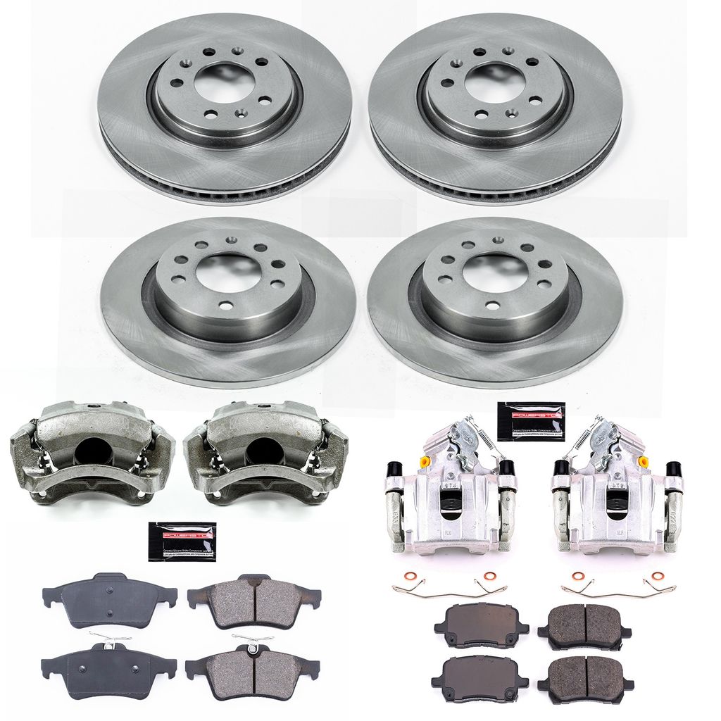 PowerStop KCOE1434 - OE Stock Replacement Brake Pad, Rotor and Caliper Kit