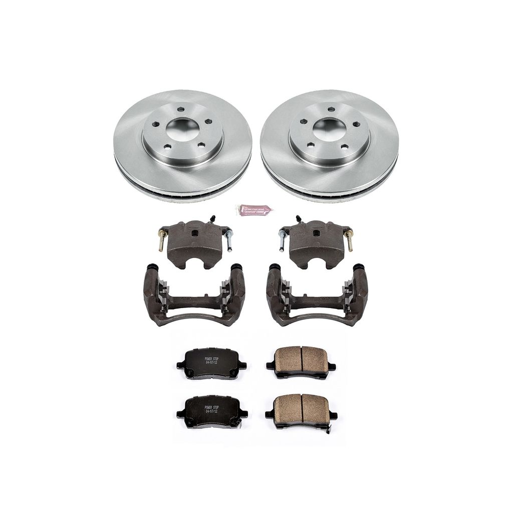 PowerStop KCOE1448 - OE Stock Replacement Brake Pad, Rotor and Caliper Kit