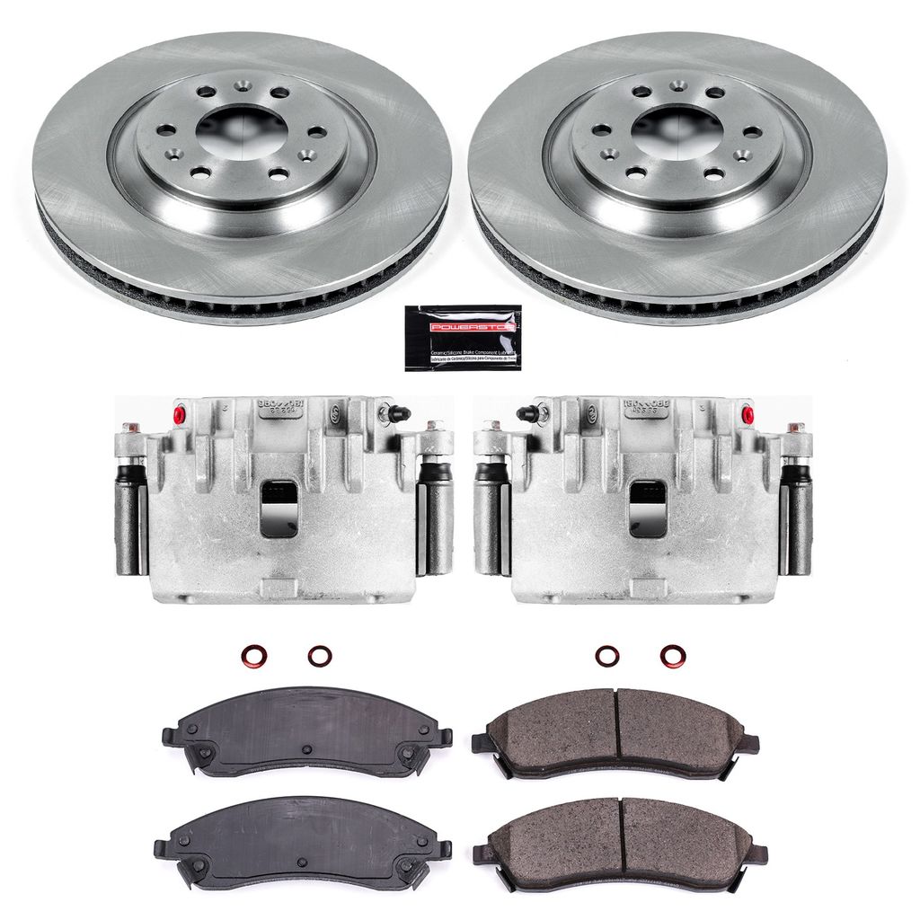 PowerStop KCOE1449 - OE Stock Replacement Brake Pad, Rotor and Caliper Kit