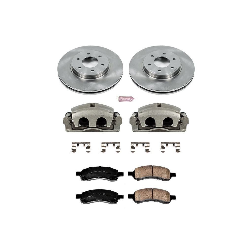 PowerStop KCOE1453 - OE Stock Replacement Brake Pad, Rotor and Caliper Kit