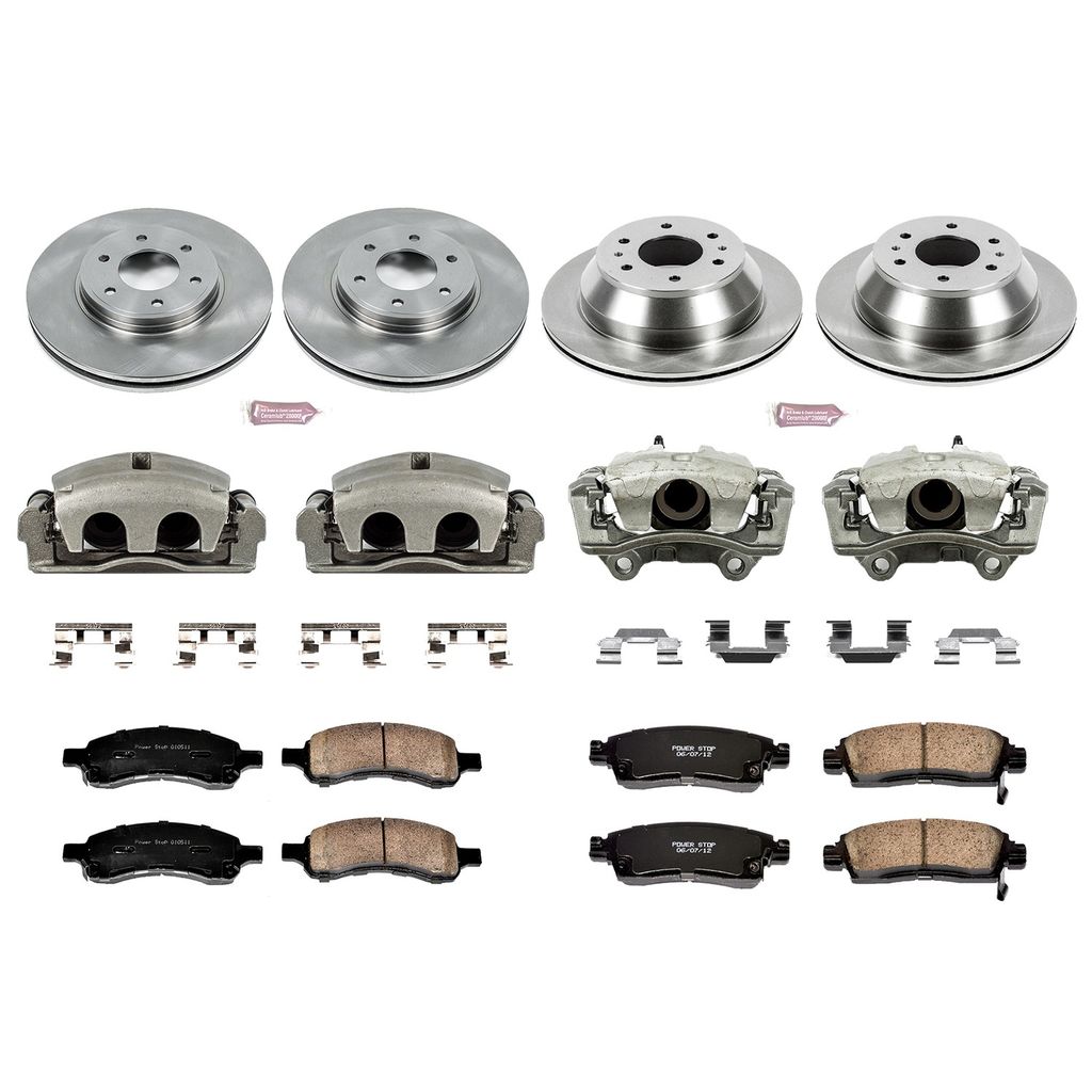 PowerStop KCOE1454 - OE Stock Replacement Brake Pad, Rotor and Caliper Kit