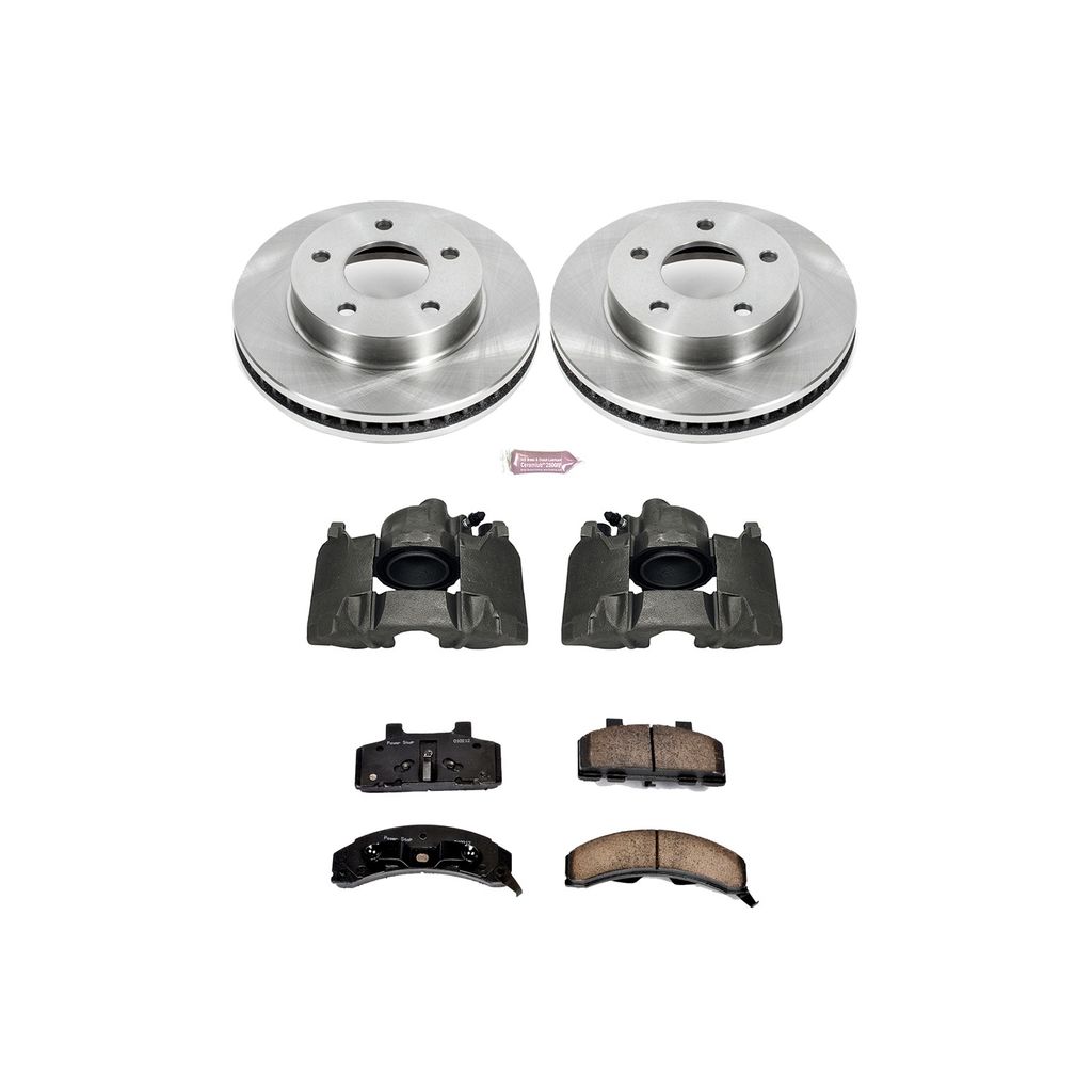 PowerStop KCOE1487 - OE Stock Replacement Brake Pad, Rotor and Caliper Kit