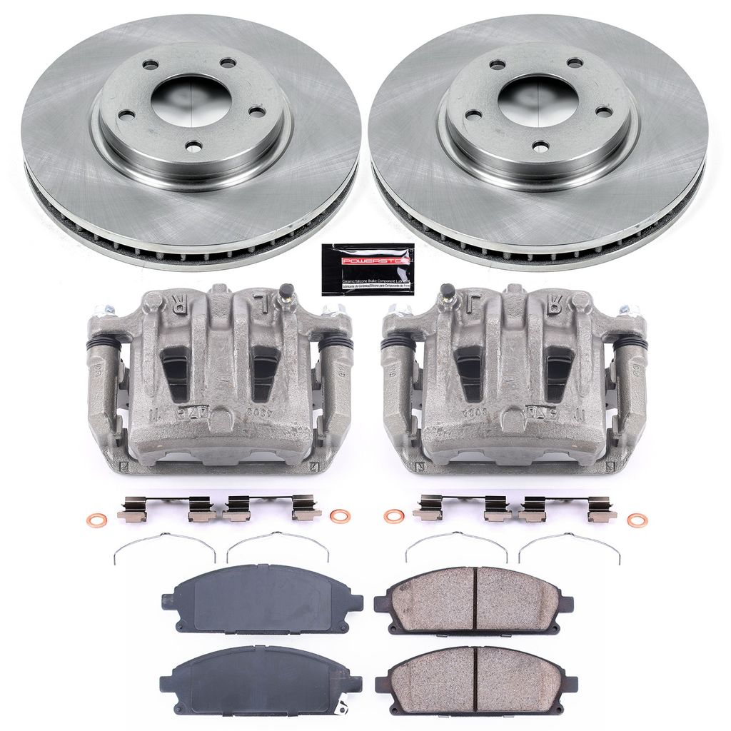PowerStop KCOE150 - OE Stock Replacement Brake Pad, Rotor and Caliper Kit