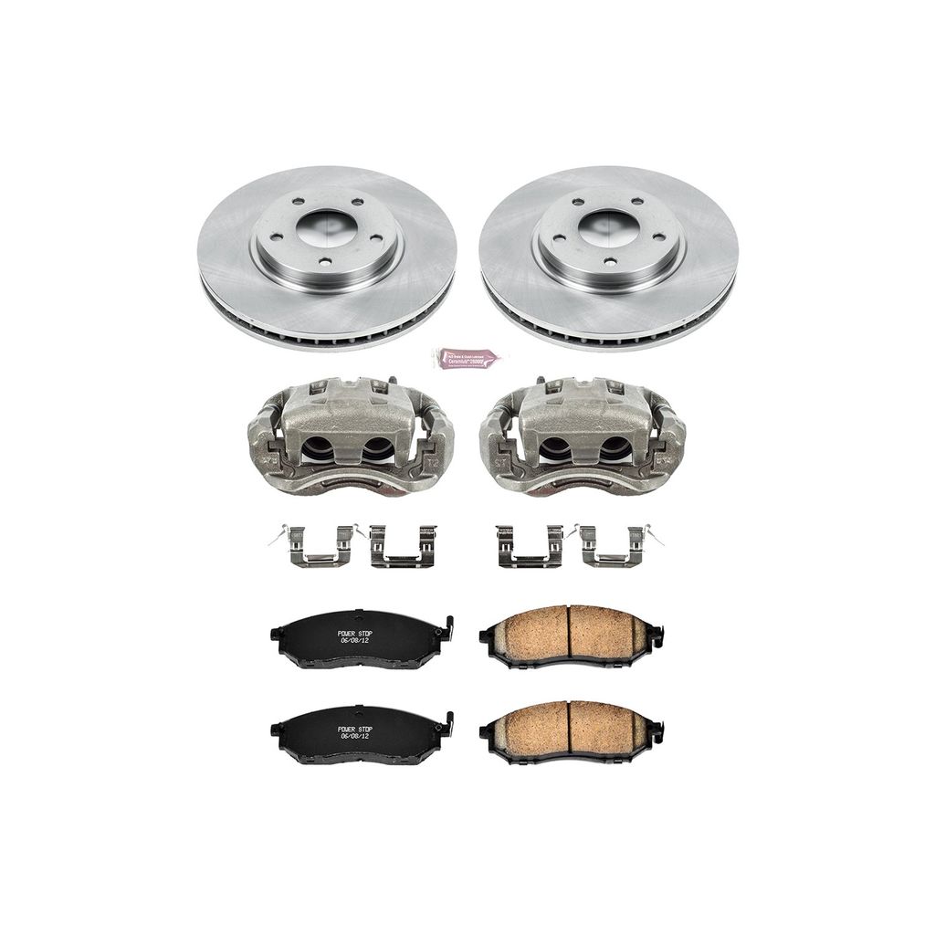 PowerStop KCOE152 - OE Stock Replacement Brake Pad, Rotor and Caliper Kit