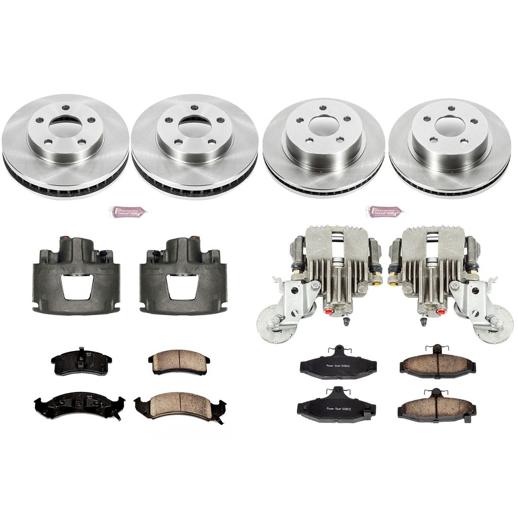 PowerStop KCOE1533 - OE Stock Replacement Brake Pad, Rotor and Caliper Kit