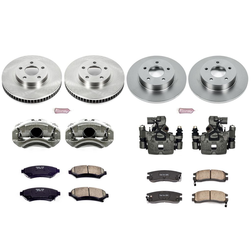 PowerStop KCOE1543 - OE Stock Replacement Brake Pad, Rotor and Caliper Kit