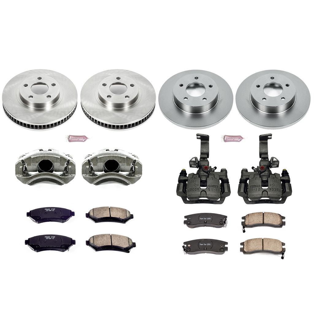 PowerStop KCOE1543F - OE Stock Replacement Brake Pad, Rotor and Caliper Kit