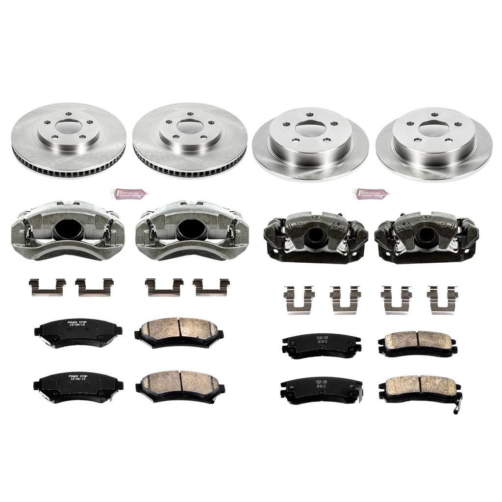PowerStop KCOE1544 - OE Stock Replacement Brake Pad, Rotor and Caliper Kit