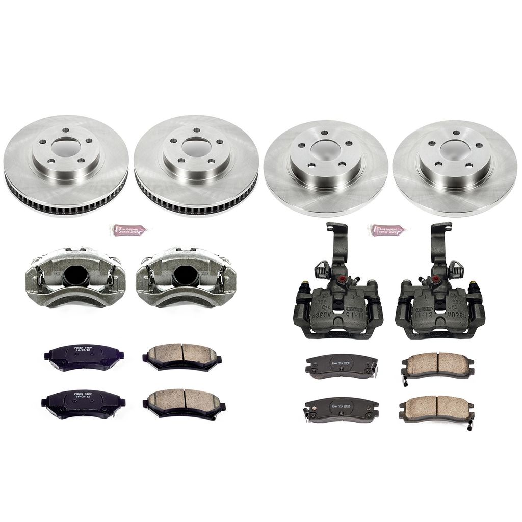 PowerStop KCOE1545 - OE Stock Replacement Brake Pad, Rotor and Caliper Kit