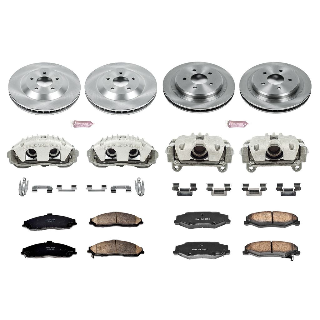 PowerStop KCOE1560 - OE Stock Replacement Brake Pad, Rotor and Caliper Kit