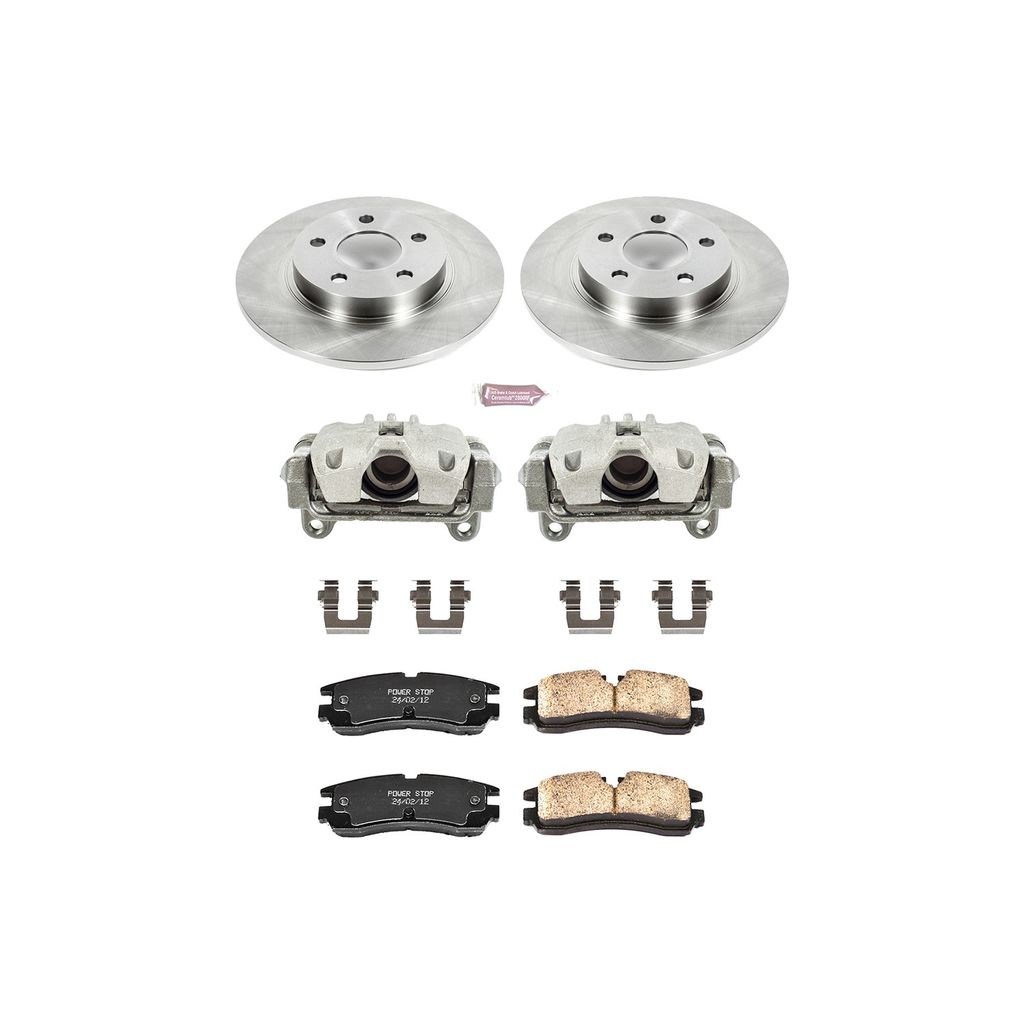 PowerStop KCOE1567 - OE Stock Replacement Brake Pad, Rotor and Caliper Kit