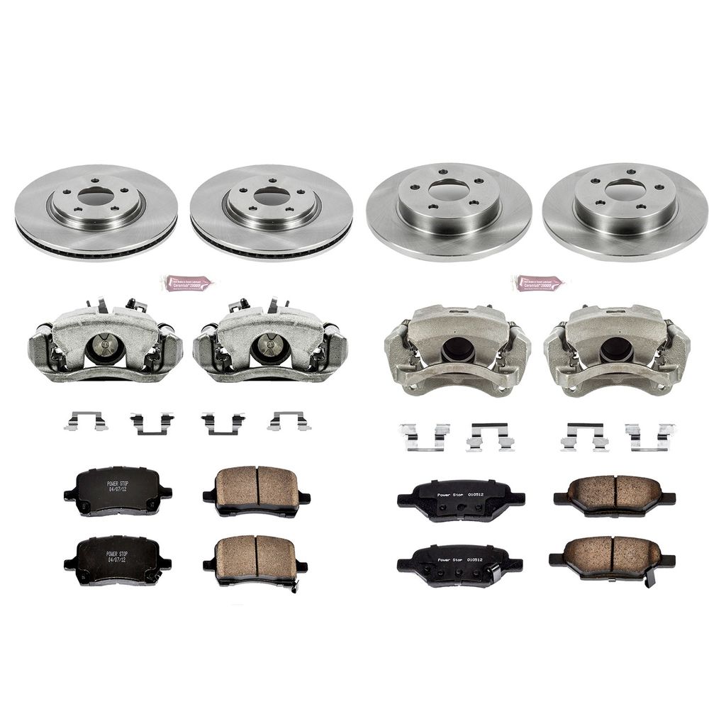 PowerStop KCOE1612 - OE Stock Replacement Brake Pad, Rotor and Caliper Kit