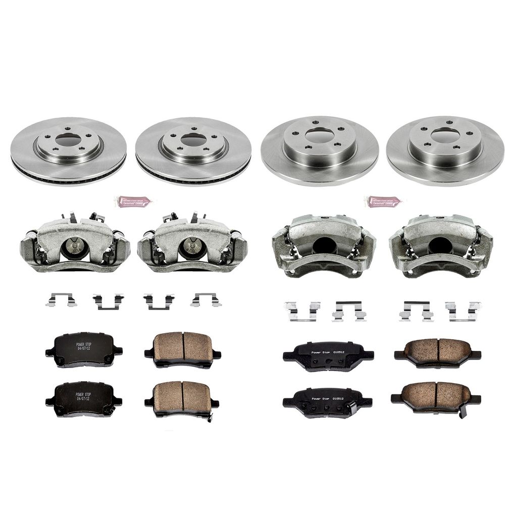 PowerStop KCOE1612A - OE Stock Replacement Brake Pad, Rotor and Caliper Kit