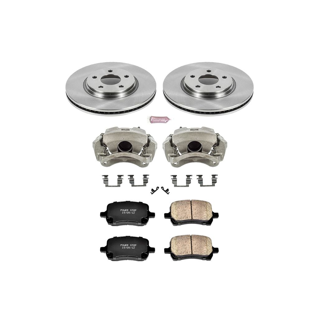 PowerStop KCOE1614 - OE Stock Replacement Brake Pad, Rotor and Caliper Kit