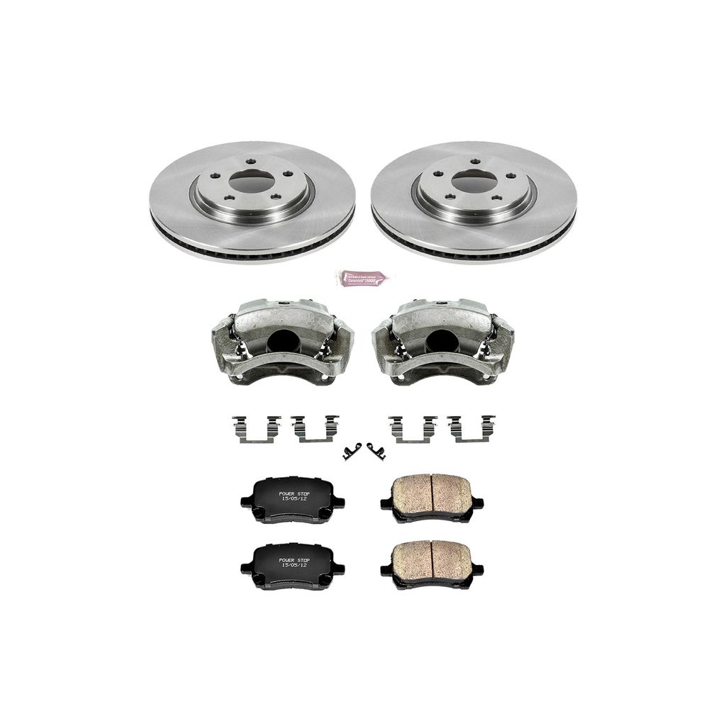 PowerStop KCOE1614A - OE Stock Replacement Brake Pad, Rotor and Caliper Kit