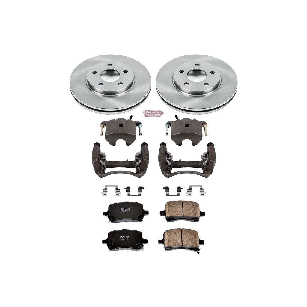 PowerStop KCOE1617 - OE Stock Replacement Brake Pad, Rotor and Caliper Kit