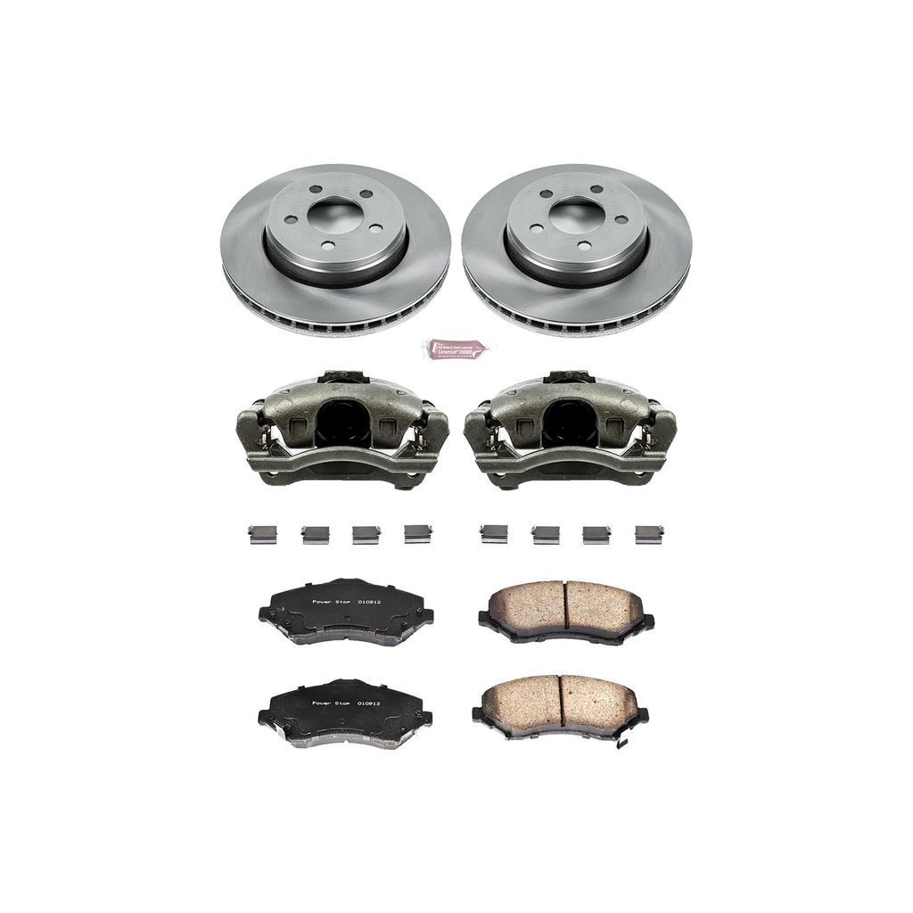 PowerStop KCOE1631 - OE Stock Replacement Brake Pad, Rotor and Caliper Kit