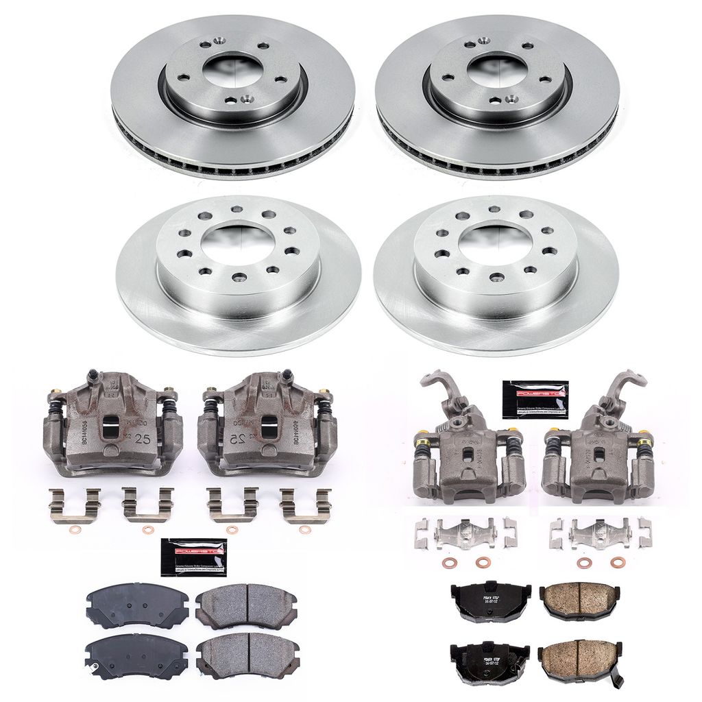 PowerStop KCOE166 - OE Stock Replacement Brake Pad, Rotor and Caliper Kit