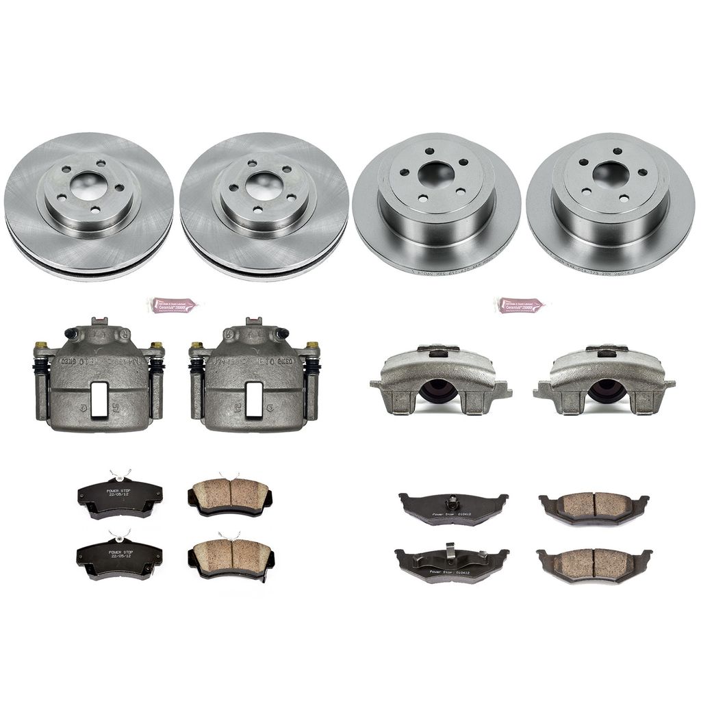 PowerStop KCOE1705A - OE Stock Replacement Brake Pad, Rotor and Caliper Kit