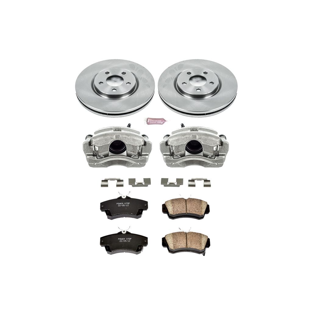 PowerStop KCOE1706 - OE Stock Replacement Brake Pad, Rotor and Caliper Kit