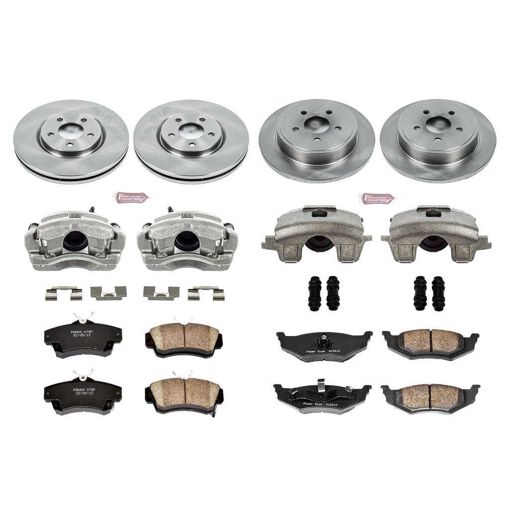 PowerStop KCOE1708 - OE Stock Replacement Brake Pad, Rotor and Caliper Kit
