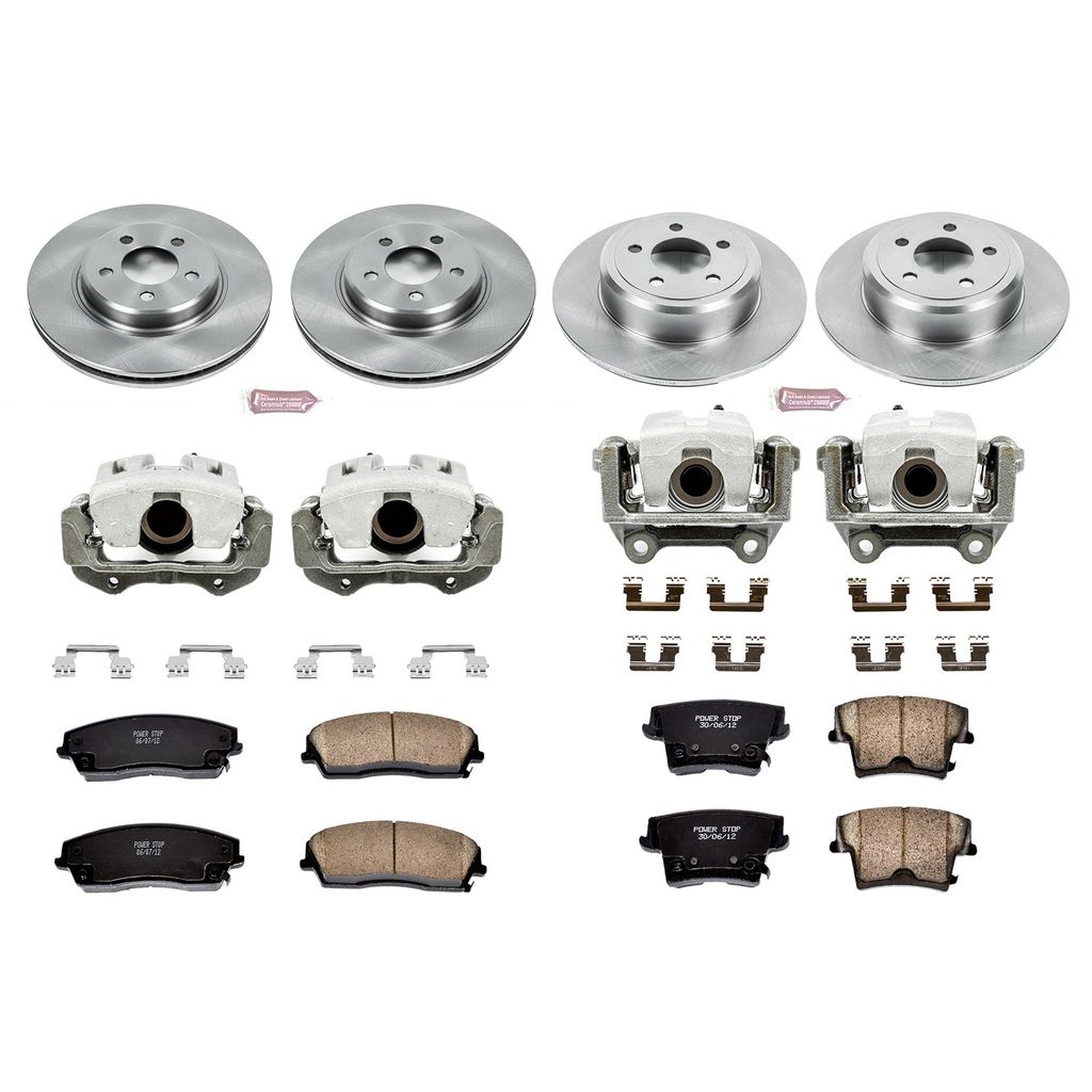 PowerStop KCOE1715 - OE Stock Replacement Brake Pad, Rotor and Caliper Kit