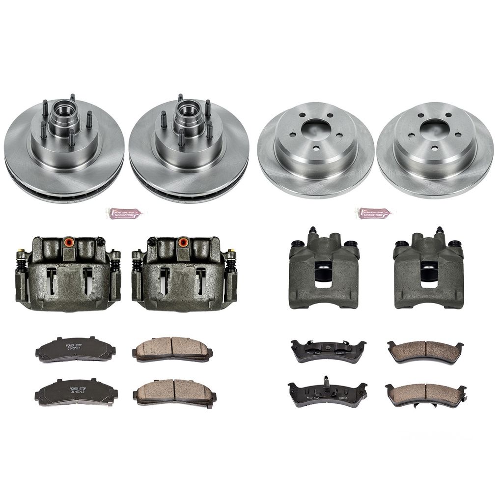 PowerStop KCOE1855 - OE Stock Replacement Brake Pad, Rotor and Caliper Kit