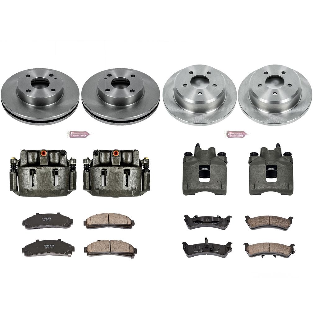 PowerStop KCOE1861 - OE Stock Replacement Brake Pad, Rotor and Caliper Kit