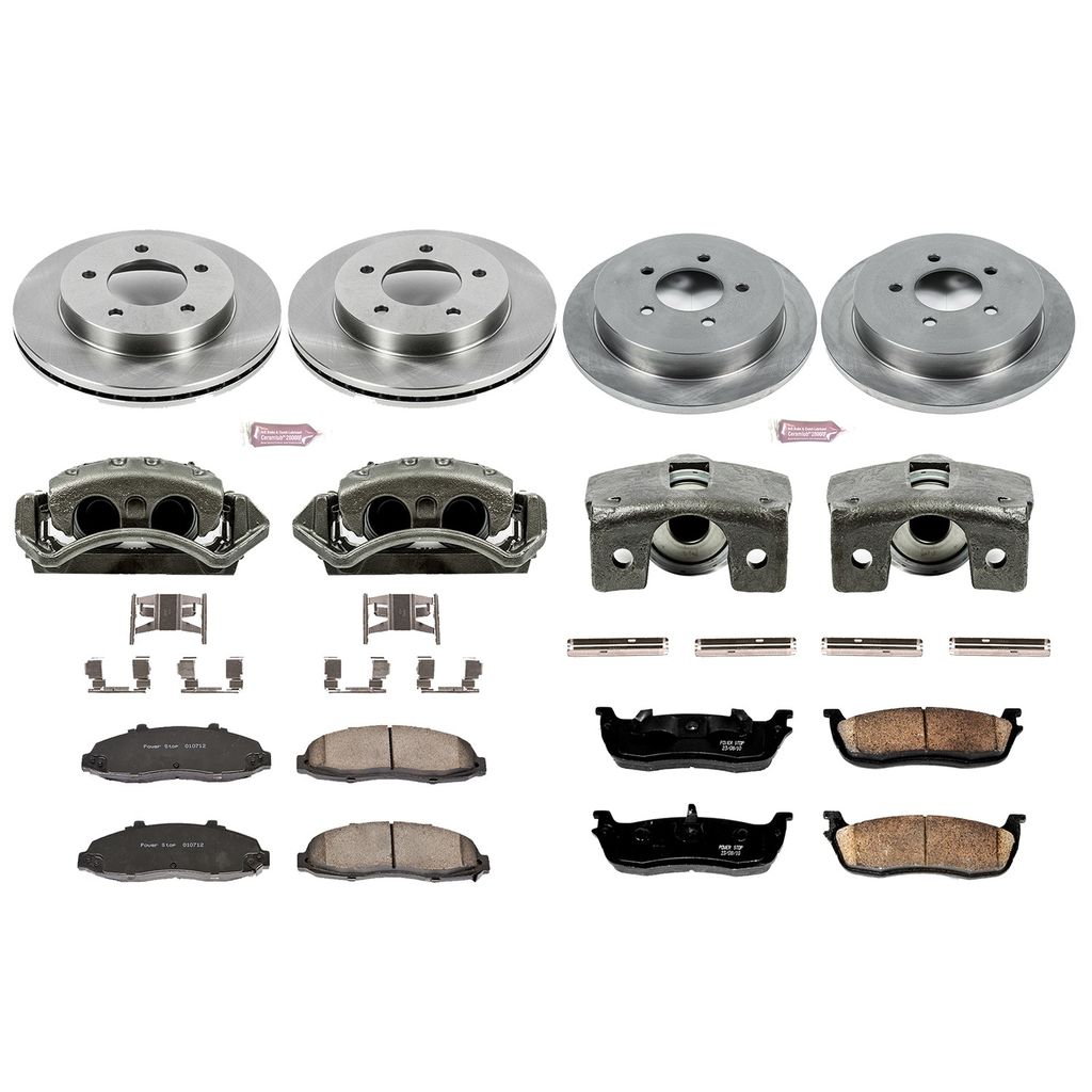 PowerStop KCOE1868 - OE Stock Replacement Brake Pad, Rotor and Caliper Kit