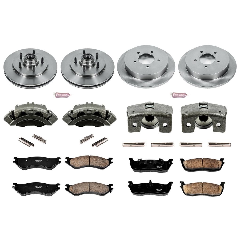 PowerStop KCOE1880 - OE Stock Replacement Brake Pad, Rotor and Caliper Kit