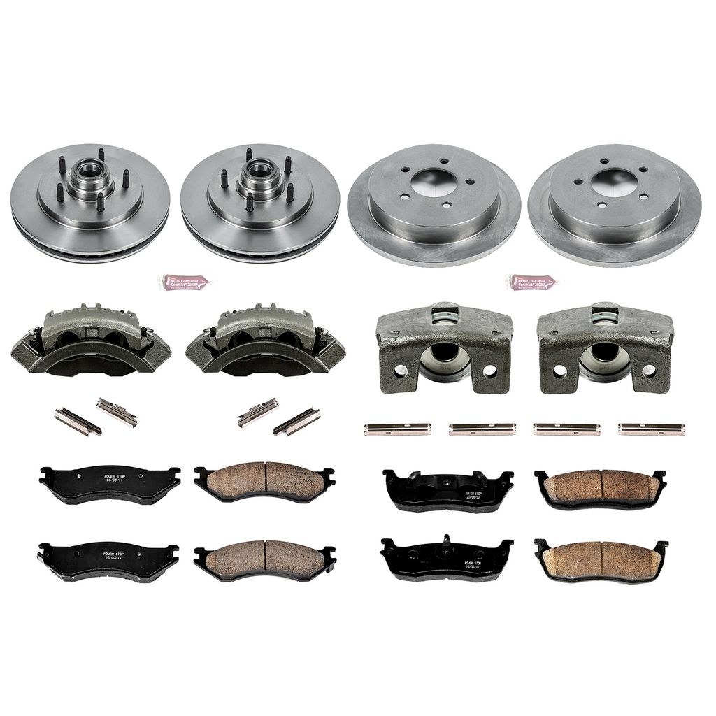 PowerStop KCOE1881 - OE Stock Replacement Brake Pad, Rotor and Caliper Kit
