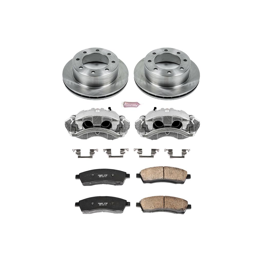 PowerStop KCOE1890 - OE Stock Replacement Brake Pad, Rotor and Caliper Kit