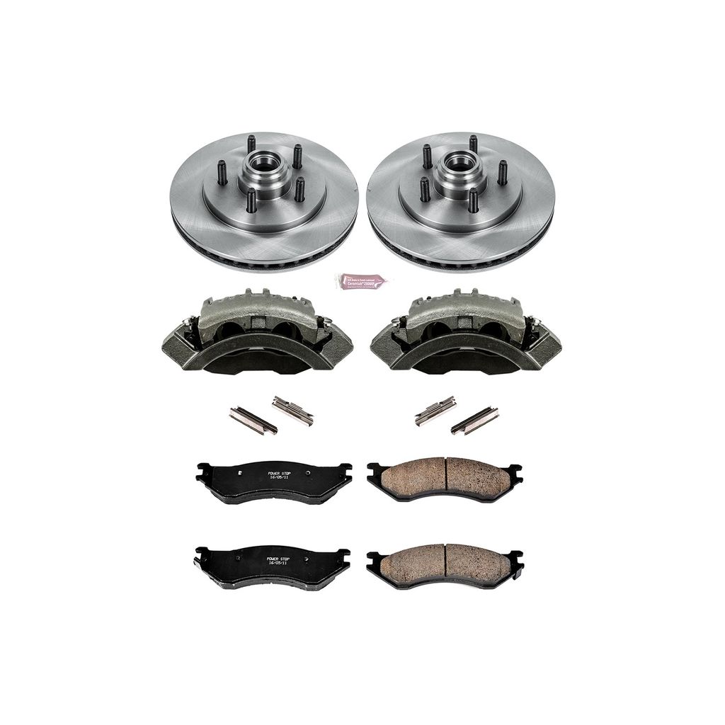 PowerStop KCOE1916 - OE Stock Replacement Brake Pad, Rotor and Caliper Kit
