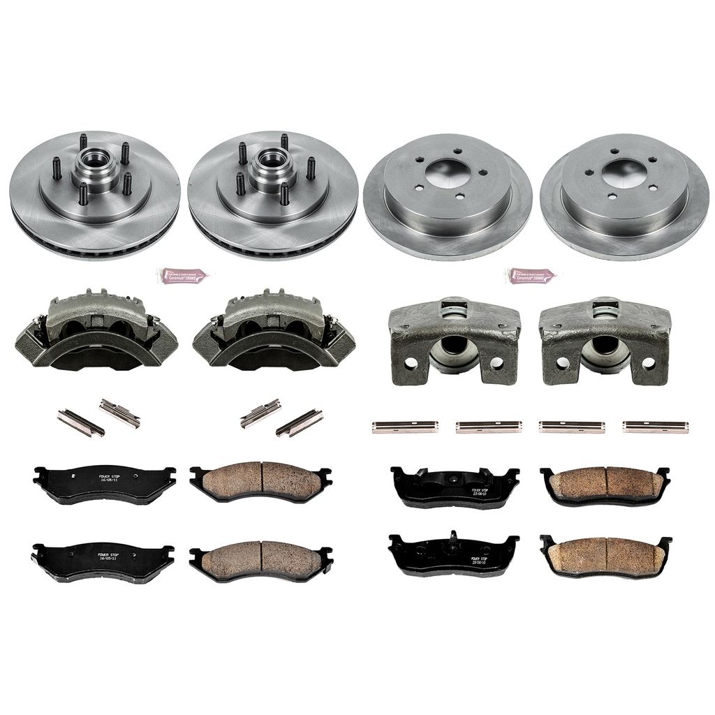 PowerStop KCOE1919 - OE Stock Replacement Brake Pad, Rotor and Caliper Kit