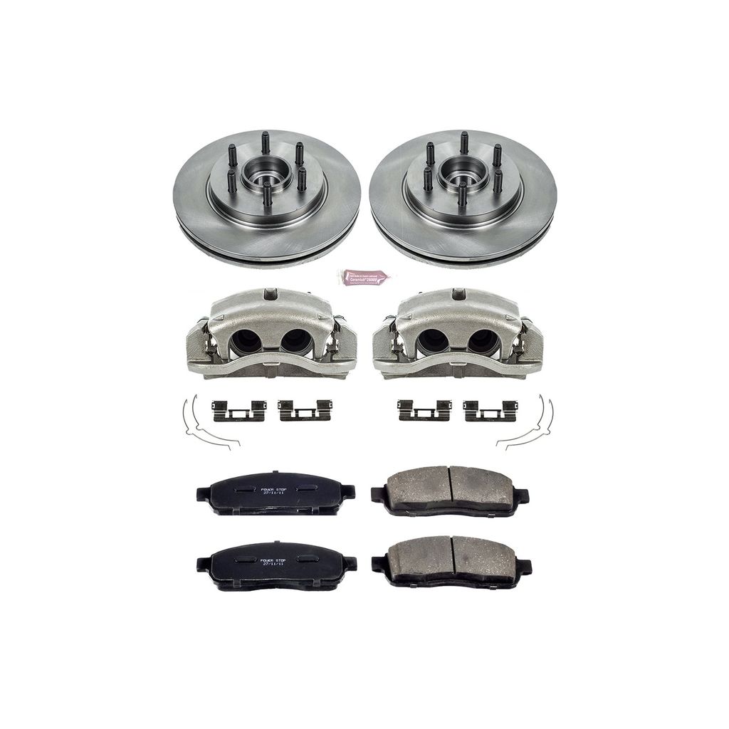 PowerStop KCOE1939 - OE Stock Replacement Brake Pad, Rotor and Caliper Kit