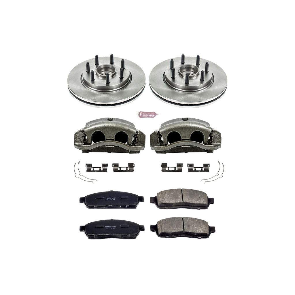 PowerStop KCOE1941A - OE Stock Replacement Brake Pad, Rotor and Caliper Kit