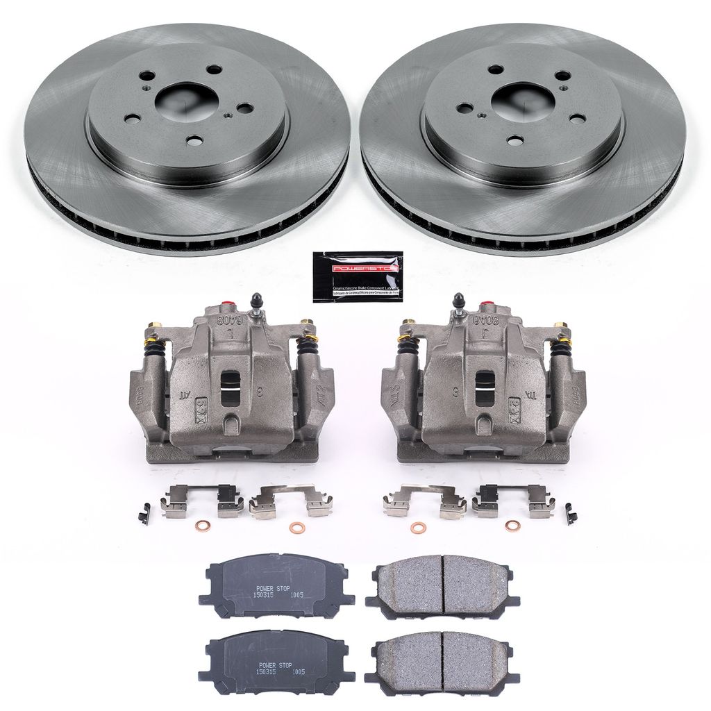 PowerStop KCOE196 - OE Stock Replacement Brake Pad, Rotor and Caliper Kit