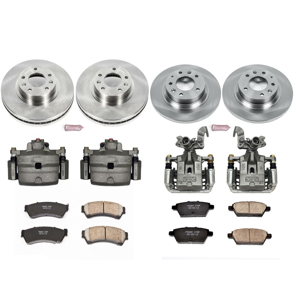 PowerStop KCOE200 - OE Stock Replacement Brake Pad, Rotor and Caliper Kit