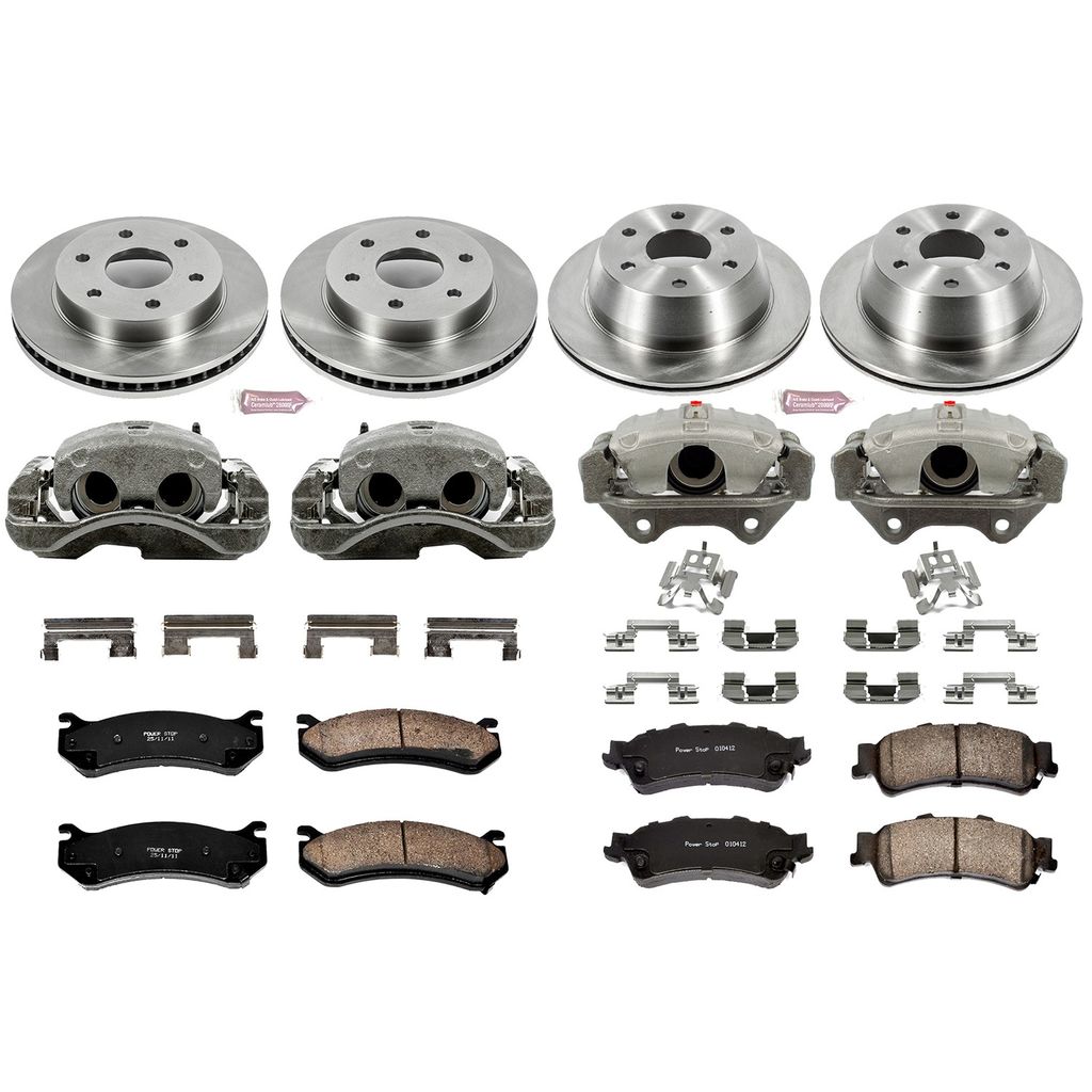 PowerStop KCOE2010B - OE Stock Replacement Brake Pad, Rotor and Caliper Kit