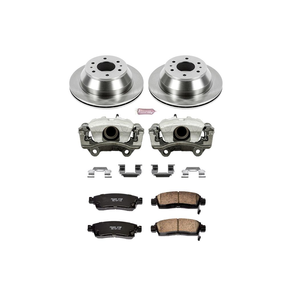 PowerStop KCOE2050 - OE Stock Replacement Brake Pad, Rotor and Caliper Kit