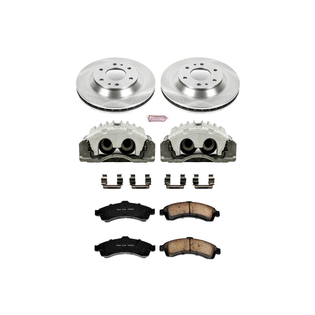 PowerStop KCOE2057 - OE Stock Replacement Brake Pad, Rotor and Caliper Kit