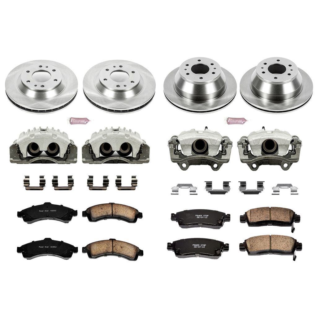 PowerStop KCOE2058 - OE Stock Replacement Brake Pad, Rotor and Caliper Kit